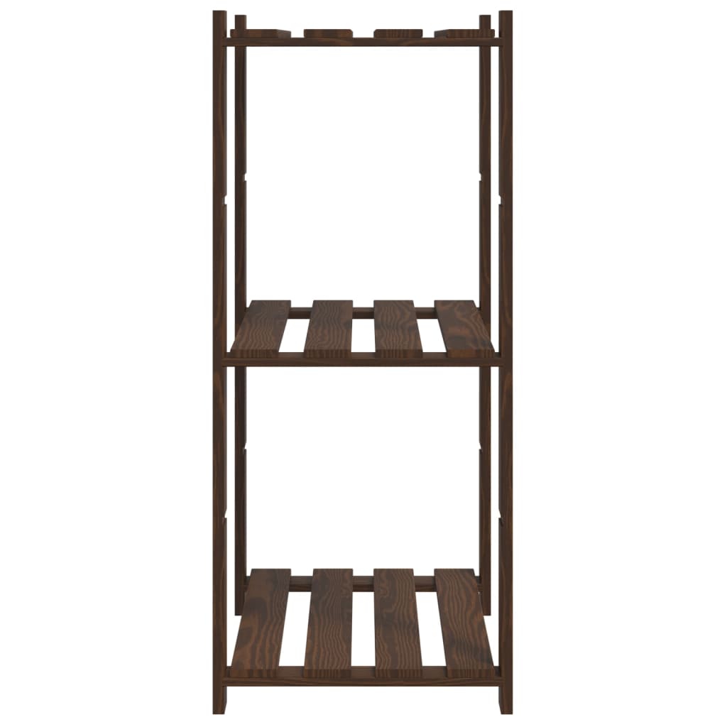 Opbergrek 3-Laags Massief Grenenhout 60 x 38 x 90 cm Bruin