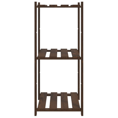 Opbergrek 3-Laags Massief Grenenhout 60 x 38 x 90 cm Bruin