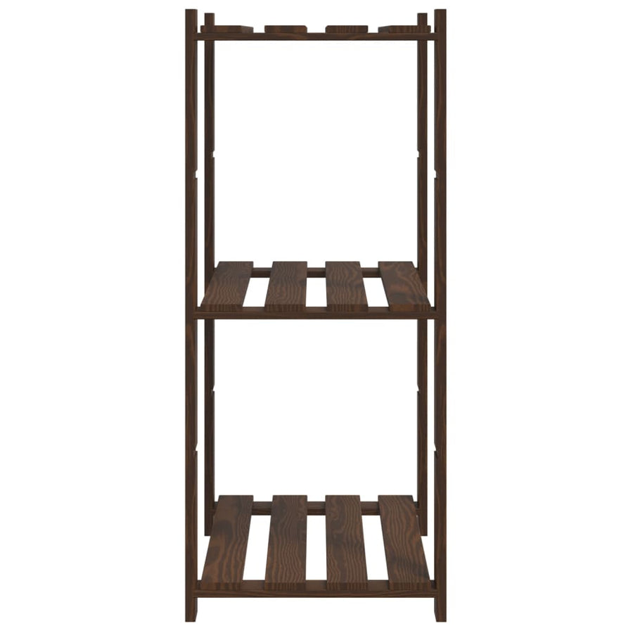 Opbergrek 3-Laags Massief Grenenhout 60 x 38 x 90 cm Bruin