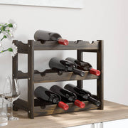 Wijnrek massief grenenhout 12 flessen zwart 43x25x38 cm