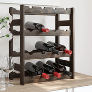 Wijnrek massief grenenhout 16 flessen zwart 43x25x54 cm