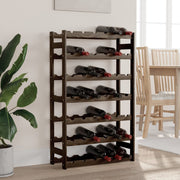 Wijnrek massief grenenhout 42 flessen zwart 62x25x102 cm
