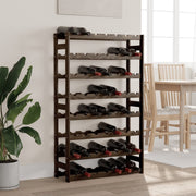 Wijnrek 56 flessen massief grenenhout zwart 72x25x118 cm