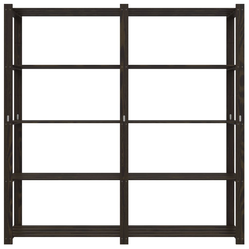 Opbergrek 5-Laags Massief Grenenhout 170 x 38 x 170 cm Zwart