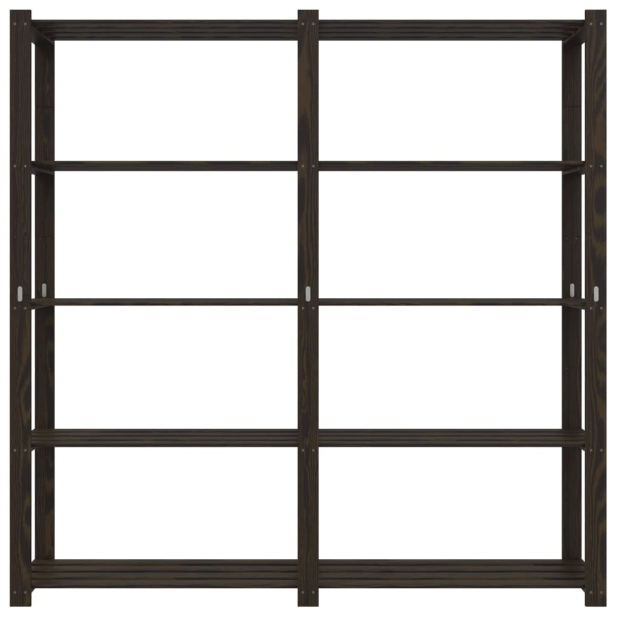 Opbergrek 5-Laags Massief Grenenhout 170 x 38 x 170 cm Zwart