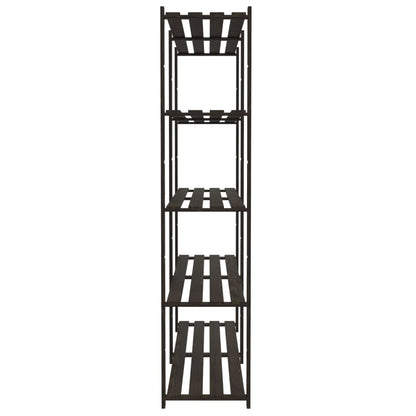 Opbergrek 5-Laags Massief Grenenhout 170 x 38 x 170 cm Zwart