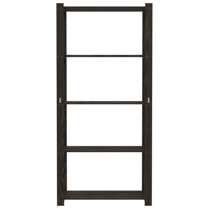 Opbergrek 5-Laags Massief Grenenhout 80 x 38 x 170 cm Zwart