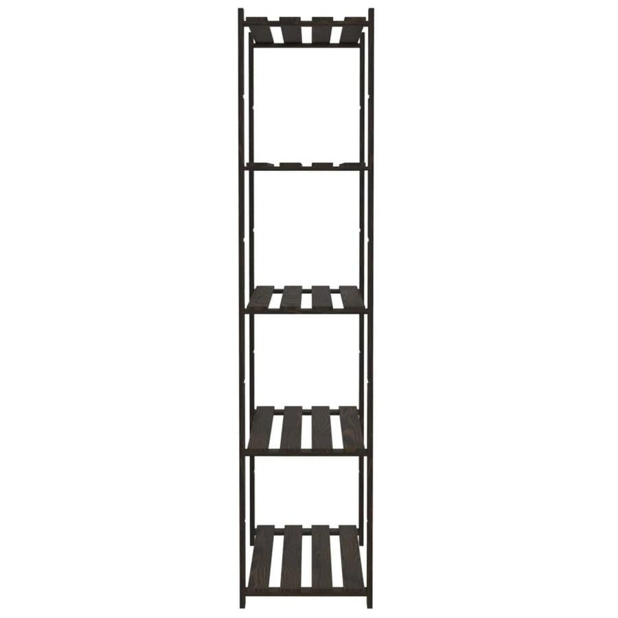 Opbergrek 5-Laags Massief Grenenhout 80 x 38 x 170 cm Zwart