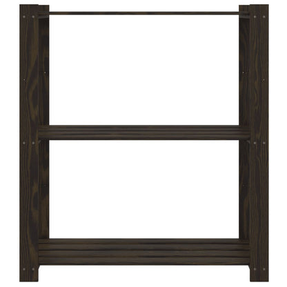 Opbergrek 3-laags 80x38x90 cm massief grenenhout zwart 80 x 38 x 90 cm Zwart