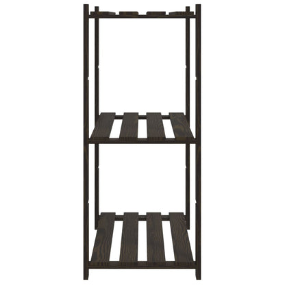 Opbergrek 3-laags 80x38x90 cm massief grenenhout zwart 80 x 38 x 90 cm Zwart