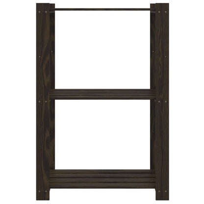 Opbergrek 3-Laags Massief Grenenhout 60 x 38 x 90 cm Zwart
