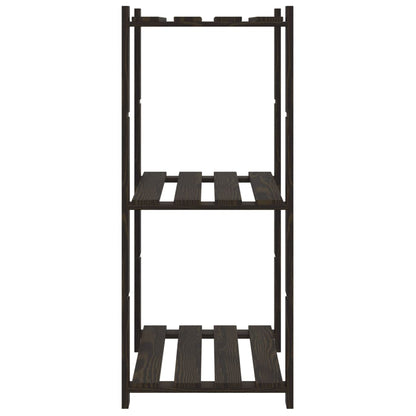 Opbergrek 3-Laags Massief Grenenhout 60 x 38 x 90 cm Zwart