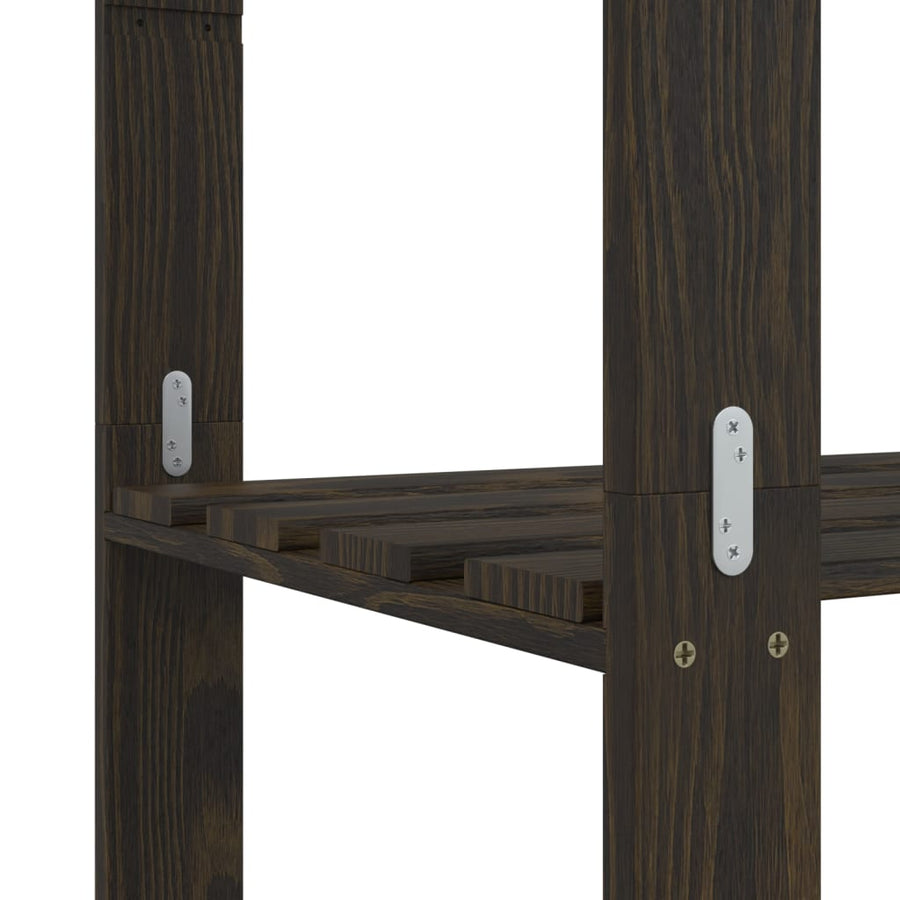 Opbergrek 3-Laags Massief Grenenhout 60 x 38 x 90 cm Zwart