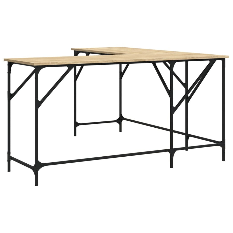 Bureau 149x149x75 cm bewerkt hout sonoma eikenkleurig