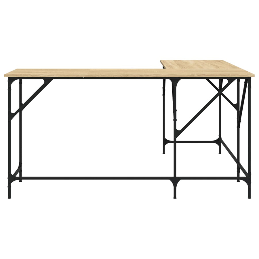 Bureau 149x149x75 cm bewerkt hout sonoma eikenkleurig