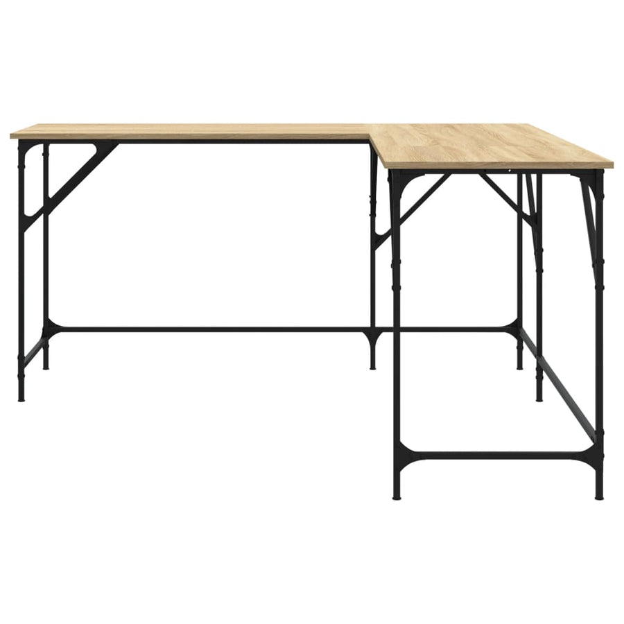 Bureau 149x149x75 cm bewerkt hout sonoma eikenkleurig