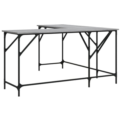 Bureau 149X149X75 Cm Bewerkt Hout Eikenkleurig Grijs sonoma