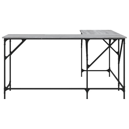 Bureau 149X149X75 Cm Bewerkt Hout Eikenkleurig Grijs sonoma