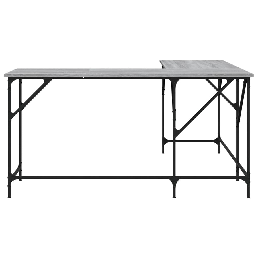 Bureau 149X149X75 Cm Bewerkt Hout Eikenkleurig Grijs sonoma