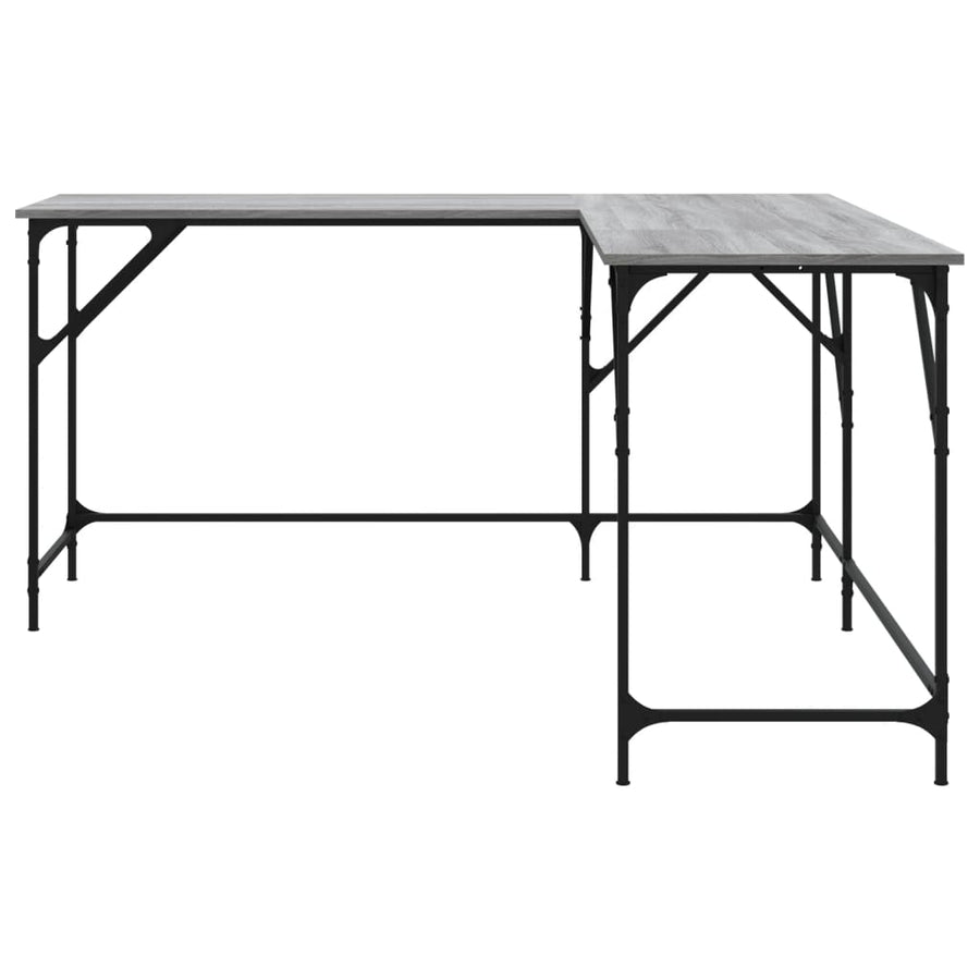 Bureau 149X149X75 Cm Bewerkt Hout Eikenkleurig Grijs sonoma