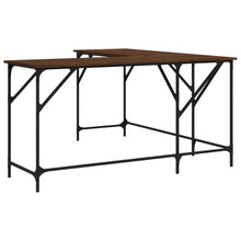 Bureau 149x149x75 cm bewerkt hout bruin eikenkleur