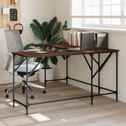 Bureau L-vorm 149x149x75 cm bewerkt hout bruin