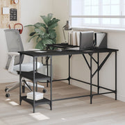 Bureau L-vorm 139x139x75 cm bewerkt hout zwart