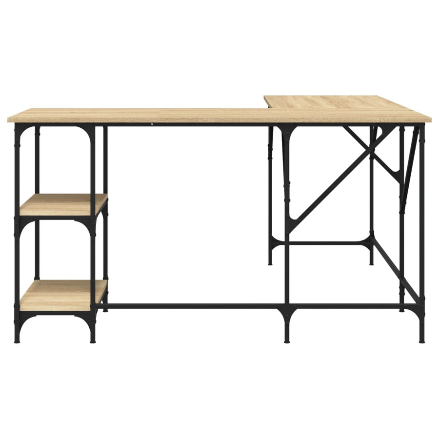 Bureau 139X139X75 Cm Bewerkt Hout Kleurig Sonoma eiken