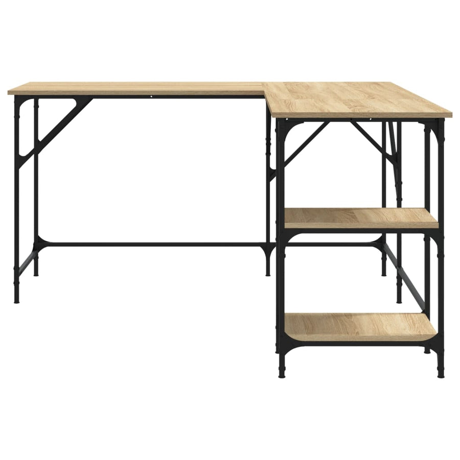 Bureau 139X139X75 Cm Bewerkt Hout Kleurig Sonoma eiken