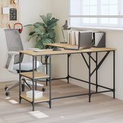 Bureau L-vorm 139x139x75 cm bewerkt hout sonoma eiken