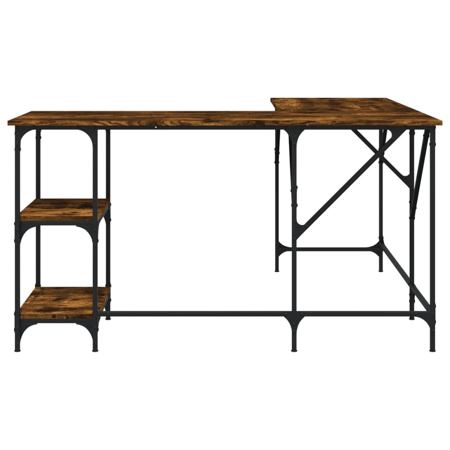 Bureau 139X139X75 Cm Bewerkt Hout Kleurig Gerookt eiken