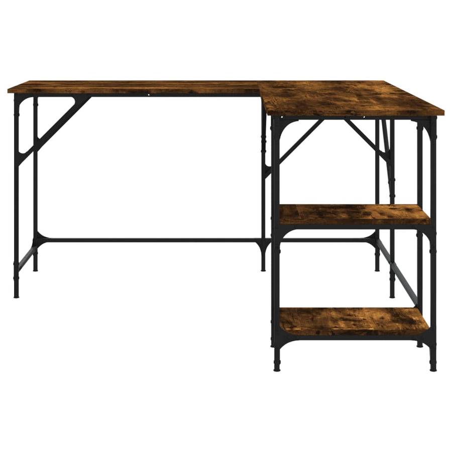 Bureau 139X139X75 Cm Bewerkt Hout Kleurig Gerookt eiken