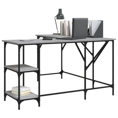 Bureau 139X139X75 Cm Bewerkt Hout Eikenkleurig Grijs sonoma