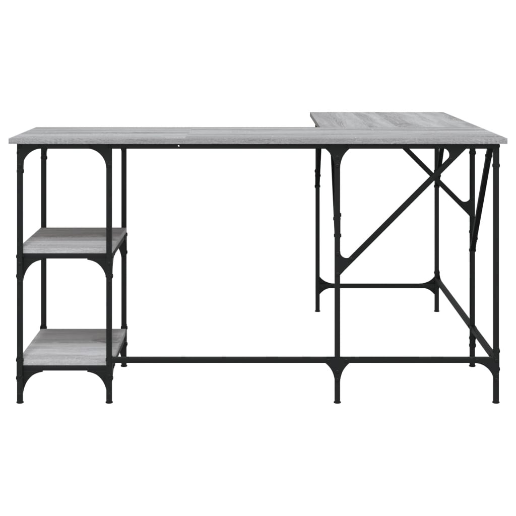 Bureau 139X139X75 Cm Bewerkt Hout Eikenkleurig Grijs sonoma