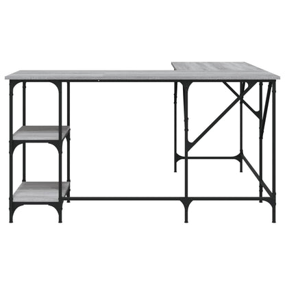 Bureau 139X139X75 Cm Bewerkt Hout Eikenkleurig Grijs sonoma