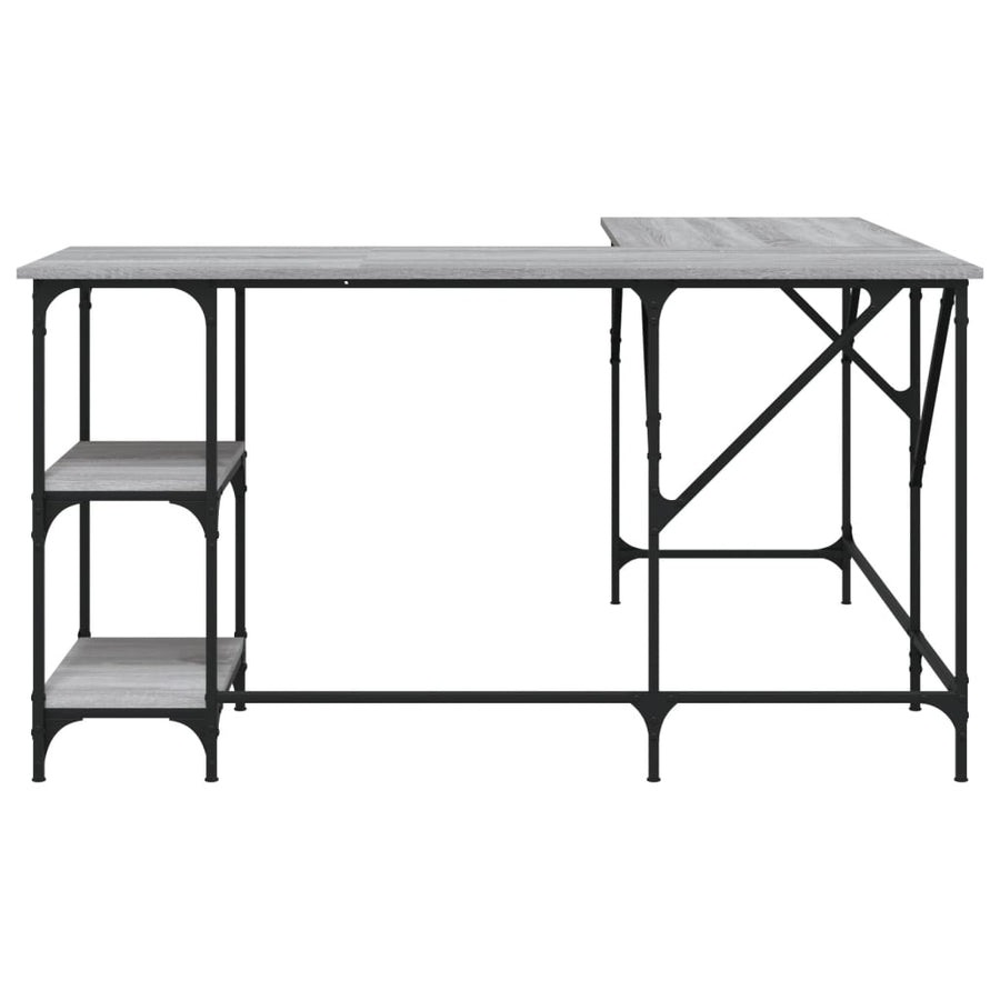 Bureau 139X139X75 Cm Bewerkt Hout Eikenkleurig Grijs sonoma
