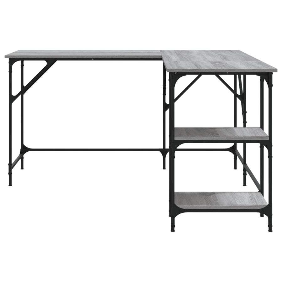 Bureau 139X139X75 Cm Bewerkt Hout Eikenkleurig Grijs sonoma