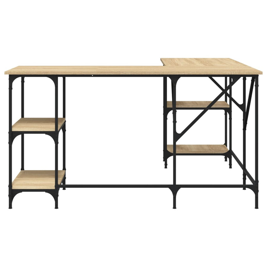 Bureau 139X139X75 Cm Bewerkt Hout Kleurig Sonoma eiken