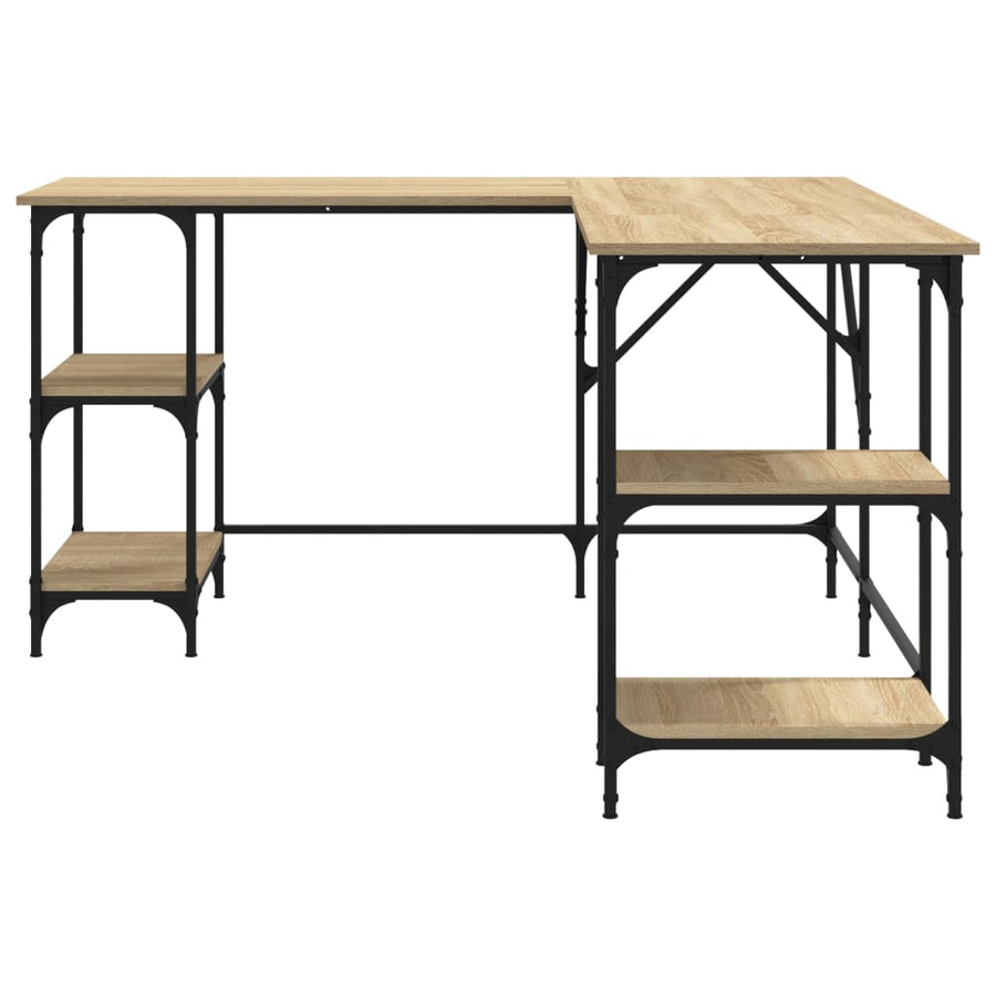 Bureau 139X139X75 Cm Bewerkt Hout Kleurig Sonoma eiken