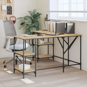 Desk 139x139x75 cm engineered wood Sonoma oak finish
