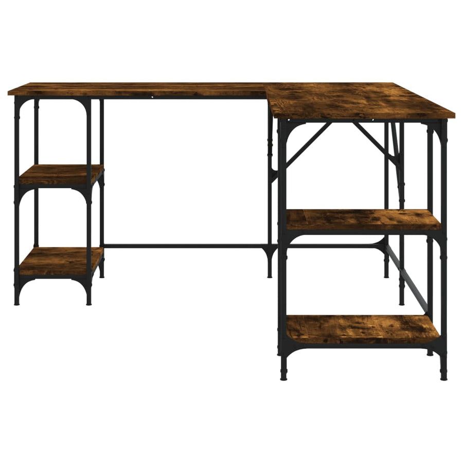 Bureau 139X139X75 Cm Bewerkt Hout Kleurig Gerookt eiken