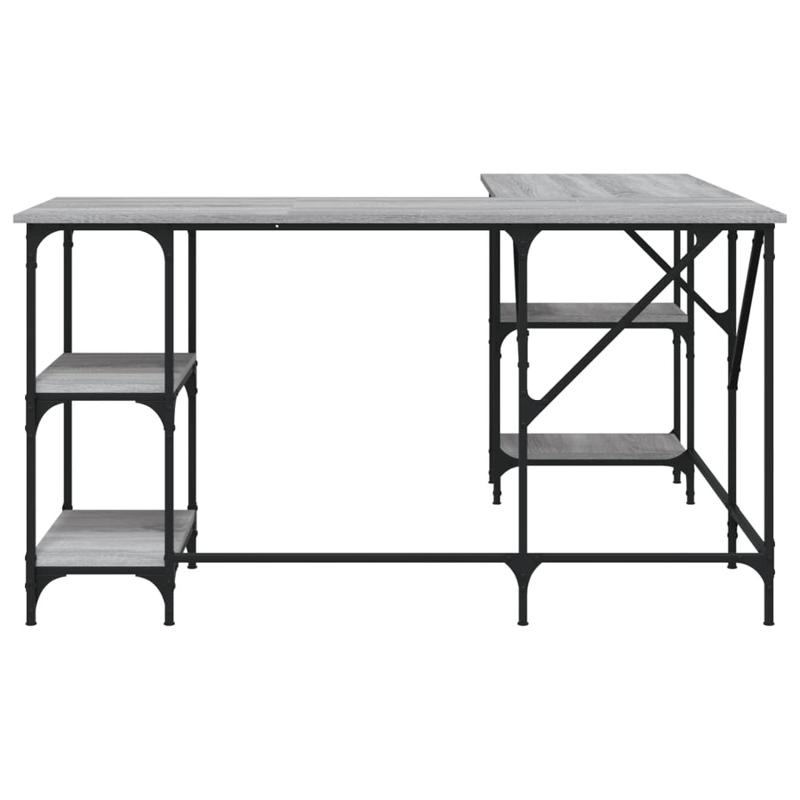 Bureau 139X139X75 Cm Bewerkt Hout Eikenkleurig Grijs sonoma