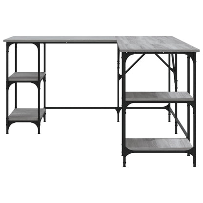 Bureau 139X139X75 Cm Bewerkt Hout Eikenkleurig Grijs sonoma