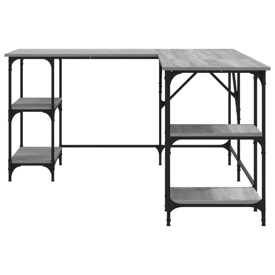 Bureau 139X139X75 Cm Bewerkt Hout Eikenkleurig Grijs sonoma