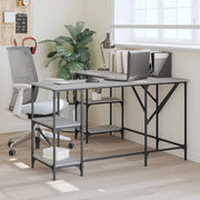 Desk 139x139x75 cm engineered wood grey Sonoma oak coloured