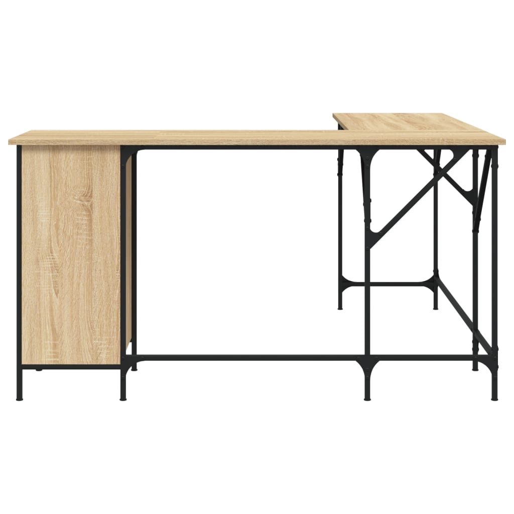 Bureau 141X141X75 Cm Bewerkt Hout Kleurig Sonoma eiken