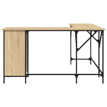 Bureau 141X141X75 Cm Bewerkt Hout Kleurig Sonoma eiken