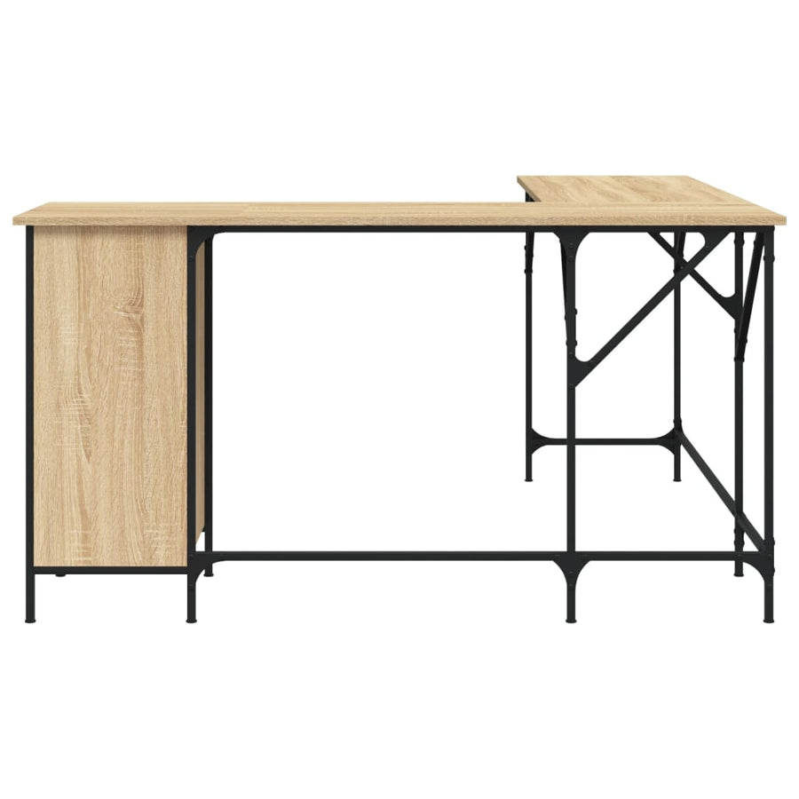 Bureau 141X141X75 Cm Bewerkt Hout Kleurig Sonoma eiken