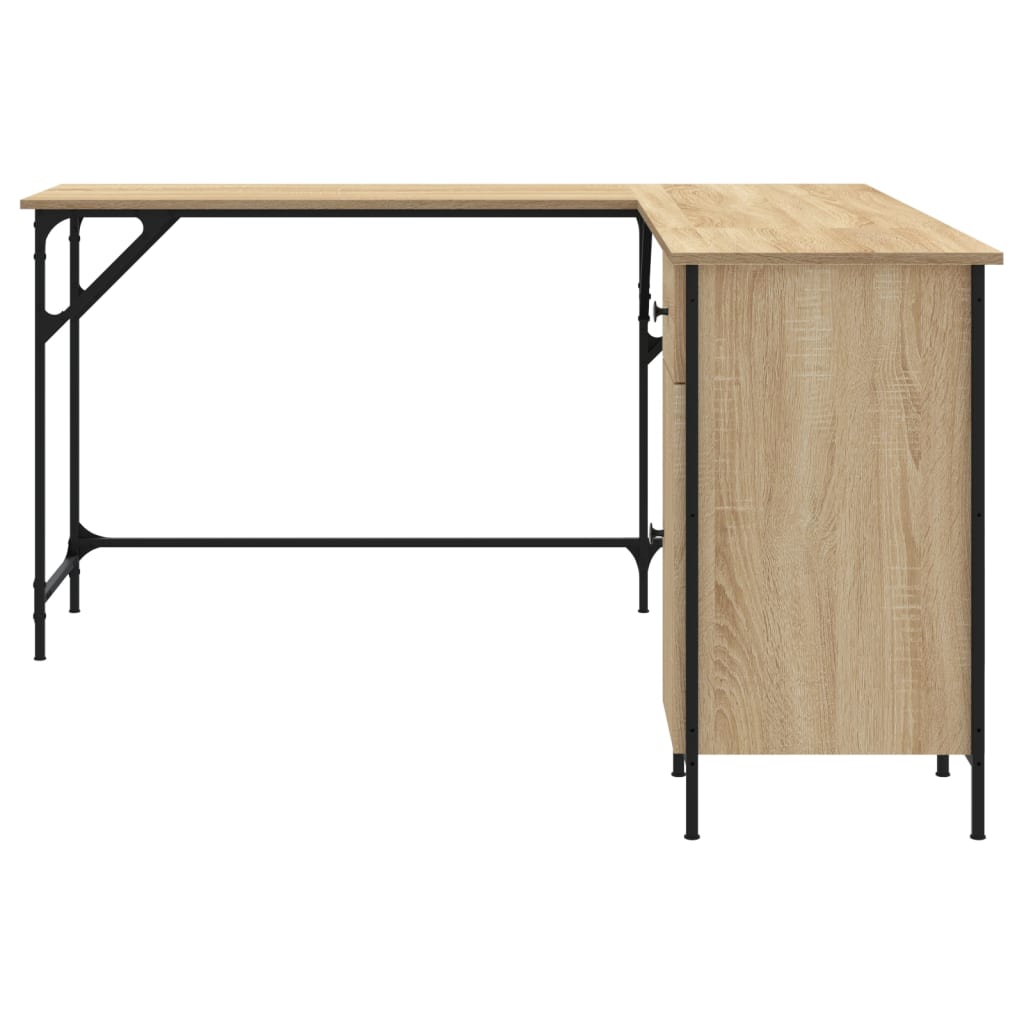 Bureau 141X141X75 Cm Bewerkt Hout Kleurig Sonoma eiken