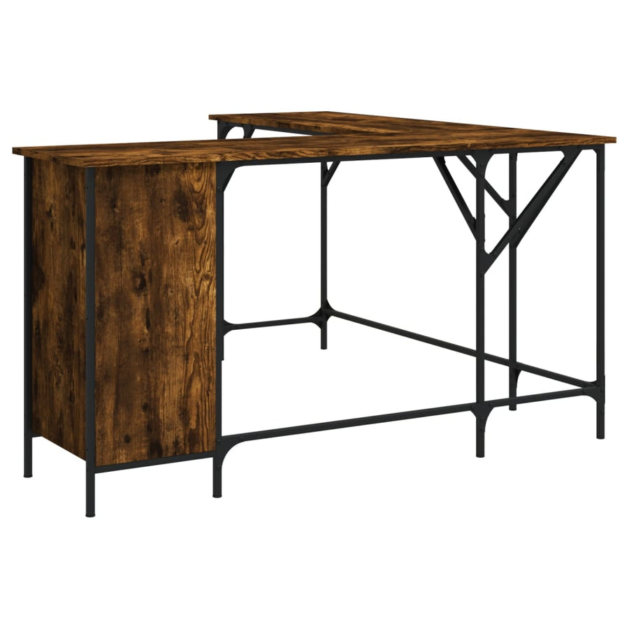 Bureau 141X141X75 Cm Bewerkt Hout Kleurig Gerookt eiken